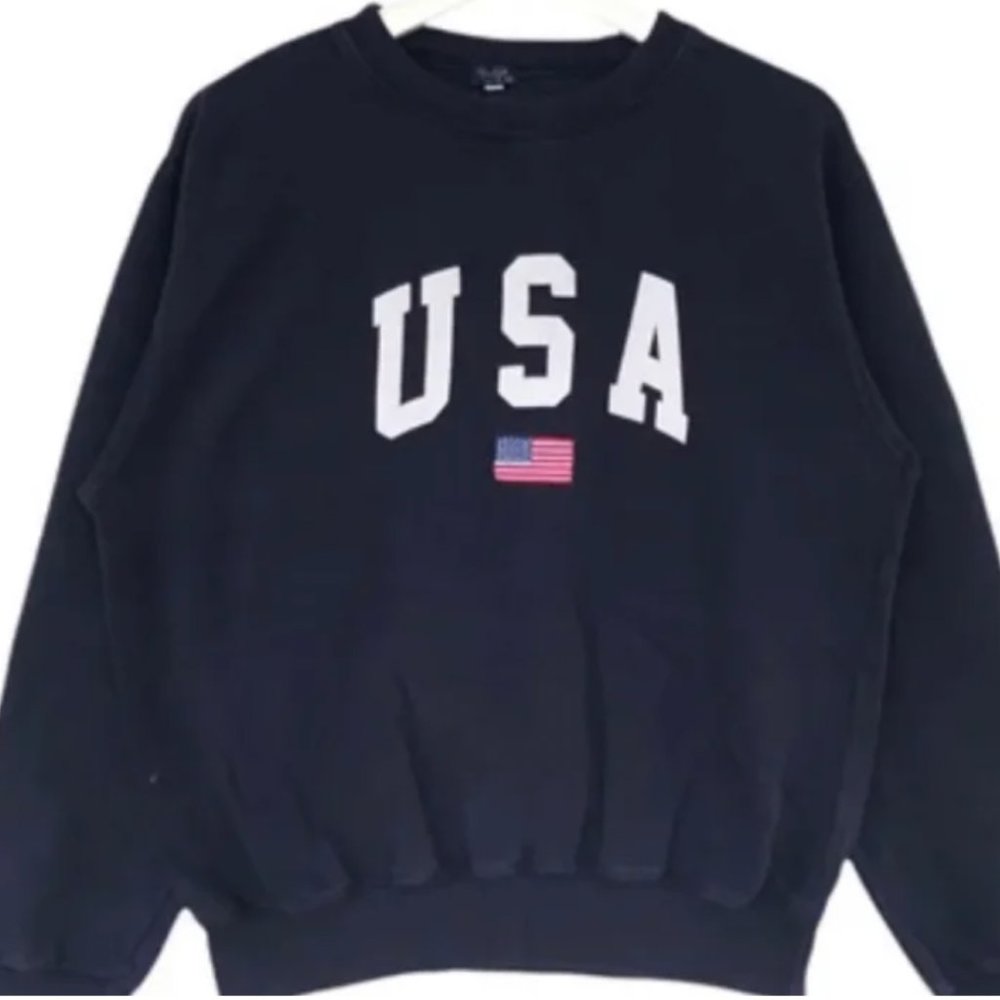 John Galt USA Sweatshirt Embroidered Flag